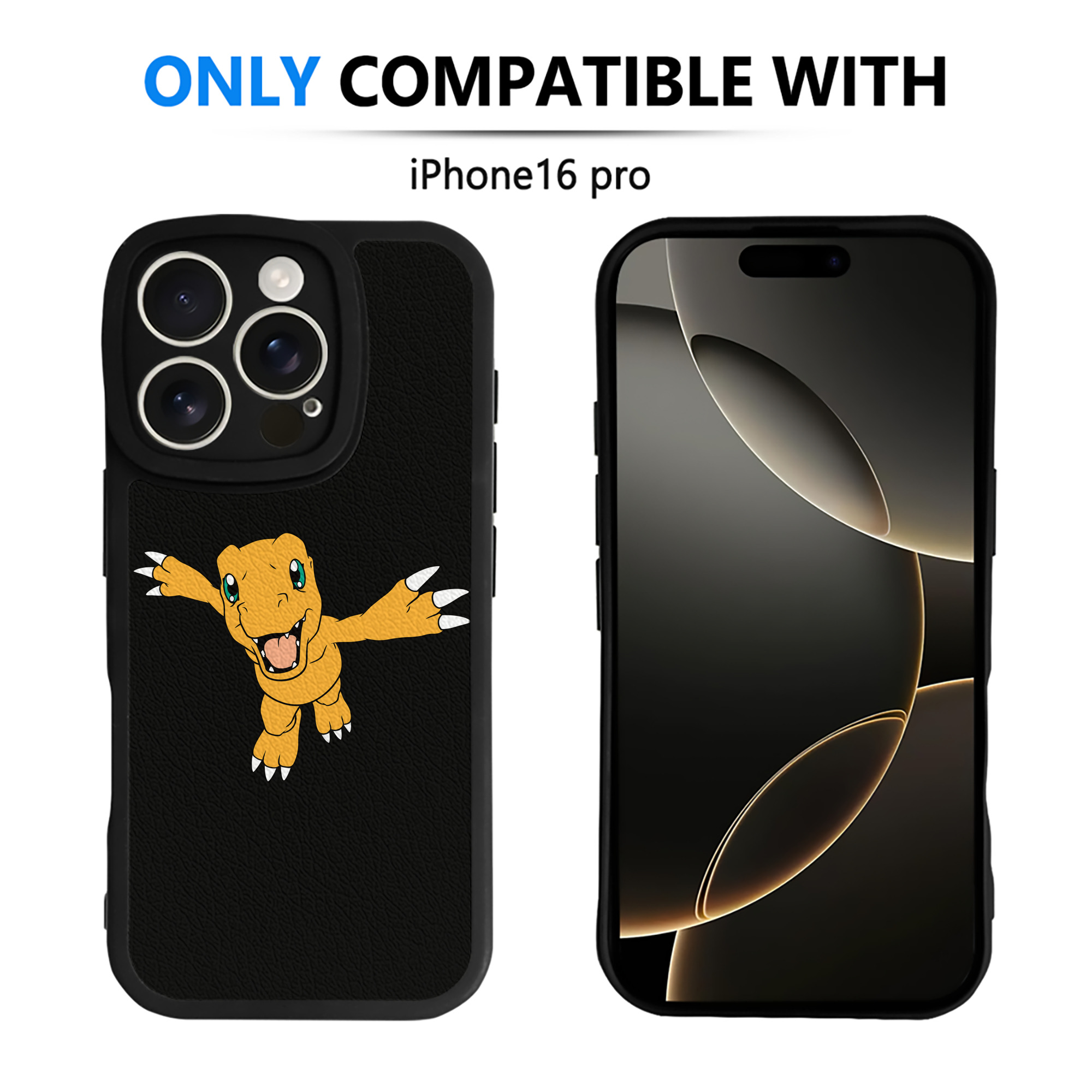 （画像用） Digimon デジタルモンスター/デジモン 【iPhone 16シリーズ対応】シリコンスマホケース（レザー調） 材質：シリコン